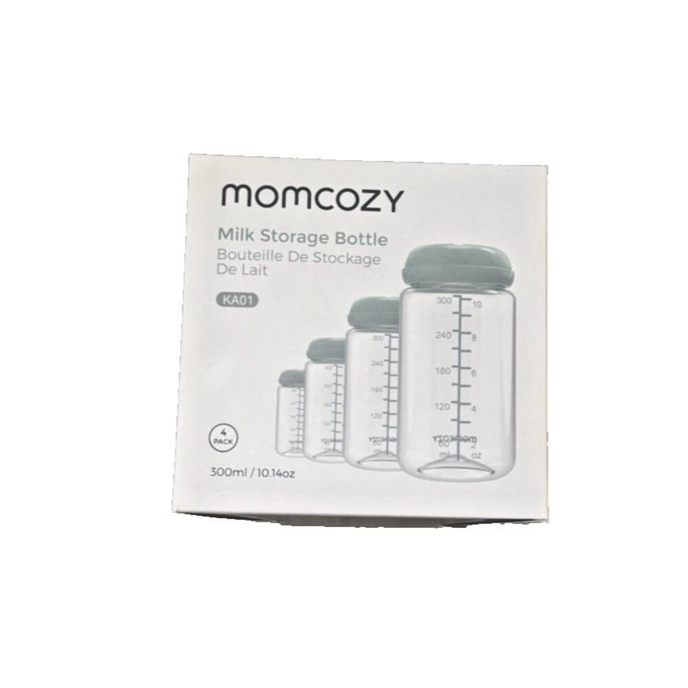 Momcozy Breast Milk Storage Bottles KA01 4 Pack 10oz / 300ml Wide Neck Ba